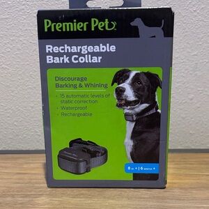 Premier Rechargeable Bark Collar in Black and Green Packaging